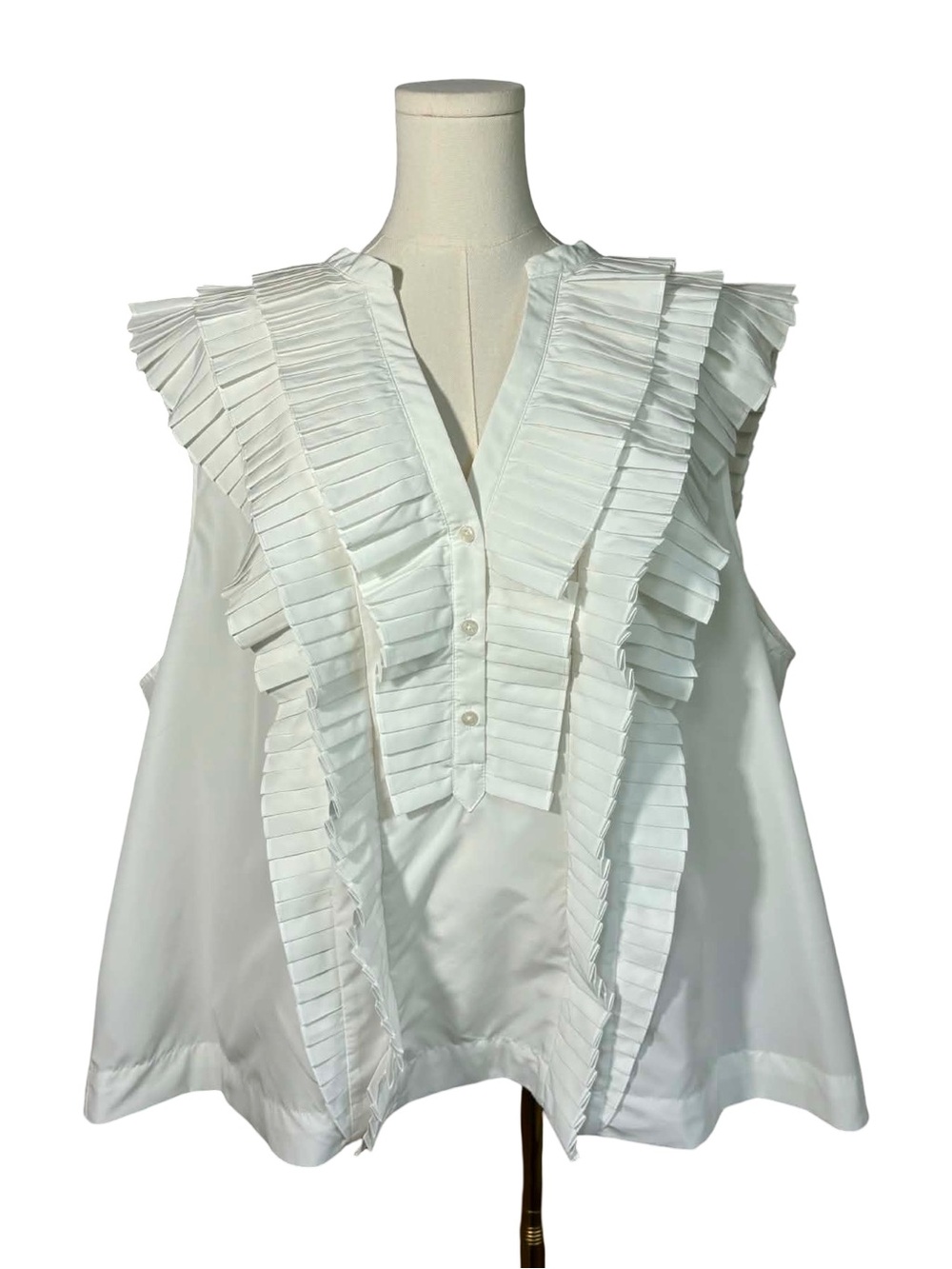 Anthropologie Maeve Sleeveless Ruffled Blouse - Picture 2 of 8